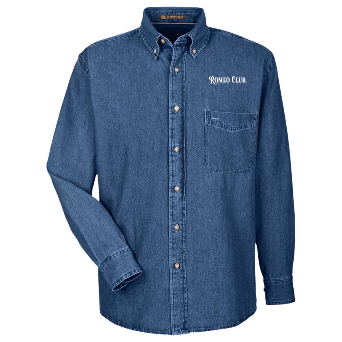 Mens Long Sleeve Denim Official ROMEO CLUB® Shirt, dark colors