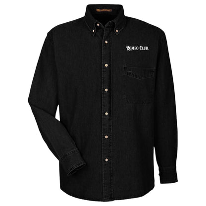 Mens Long Sleeve Denim Official ROMEO CLUB® Shirt, dark colors