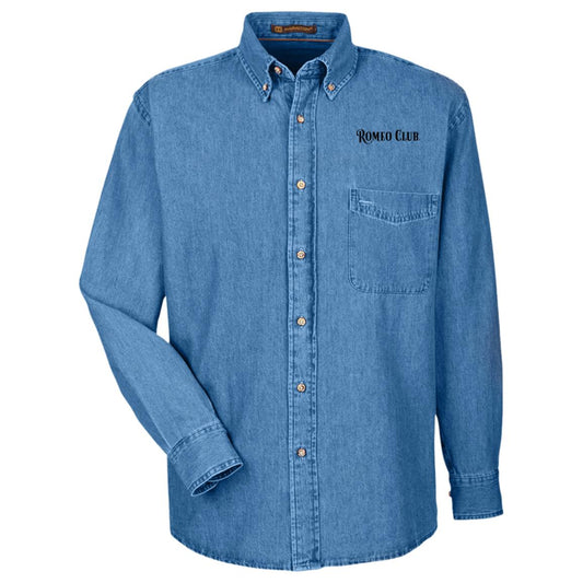 Mens Long Sleeve Denim Official ROMEO CLUB® Shirt, light color